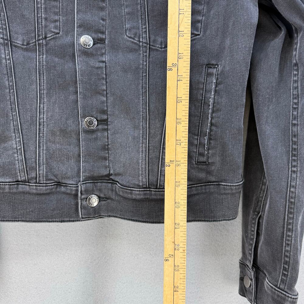 Pistola Denim Jacket Womens Small Black Moto Trucker Jean Jacket Goth NWOT - Picture 10 of 10